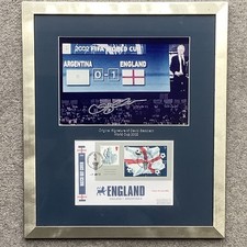 Signed David Beckham England Souvenir Framed 2002 Montage COA Westminster Cllctn