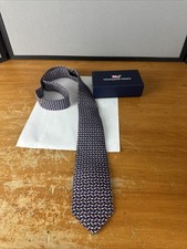 Vineyard Vines Boys 100% Silk Football Navy Blue In Original Box Super Bowl