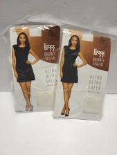 2pk  Legg's Brown Sugar Ultra Ultra Sheer White Pantyhose Large 50263 NEW