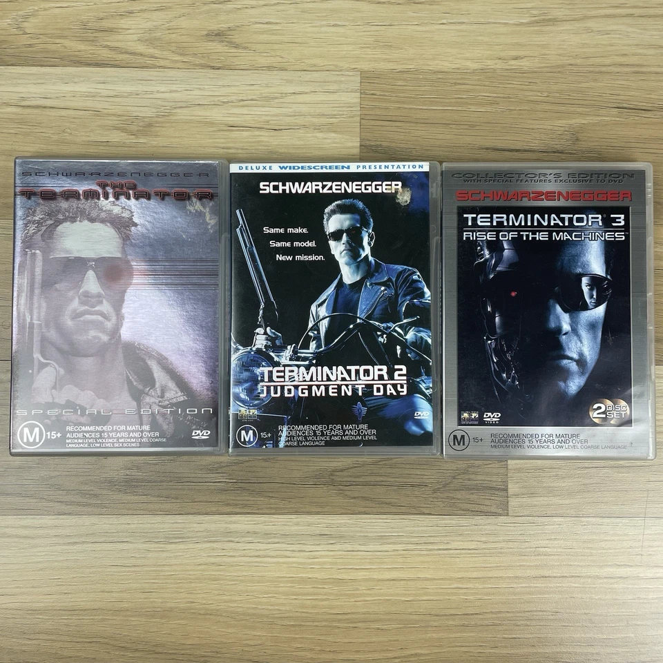 The Terminator Trilogy DVD Box Set 1–3 R4 Schwarzenegger 1 2 3 Judgement Day - Image 3 of 4