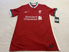 Nike Liverpool FC Soccer Jersey M Red Standard Chartered Dri-Fit Football Shirt