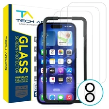 Tech Armor Ballistic Glass Screen Protector for iPhone 16 - 3 Pack