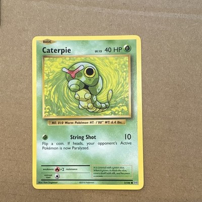 Pokémon Caterpie 3/108 Evolutions Regular Common Basic 40 HP TCG Card