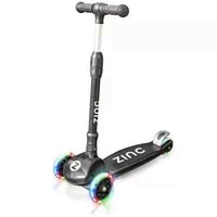 Zinc T-Motion Foldable Light Up 3 Wheel Scooter - Black - Box Damage