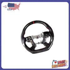 Leather Carbon Fiber Steering Wheel Button Trim For Toyota Camry 2012-13-2014
