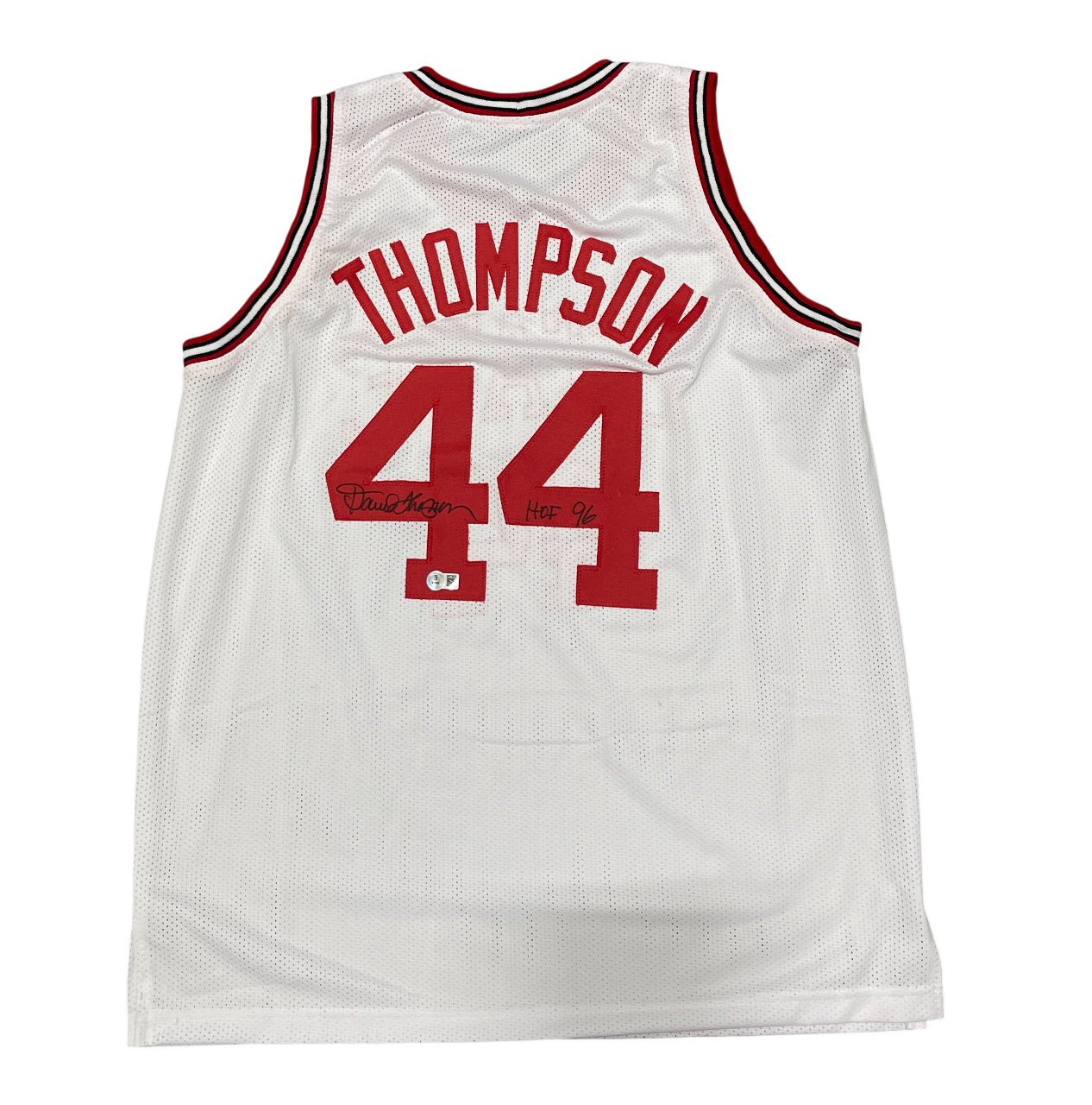 David Thompson Autographed Signed North Carolina State NC State Custom Jersey w/ HOF 96 Beckett Witness BAS COA 