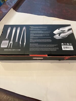 GRILLART Heavy Duty BBQ Grill Tools Set. Snake-Eyes Design Stainless Steel DWK 3