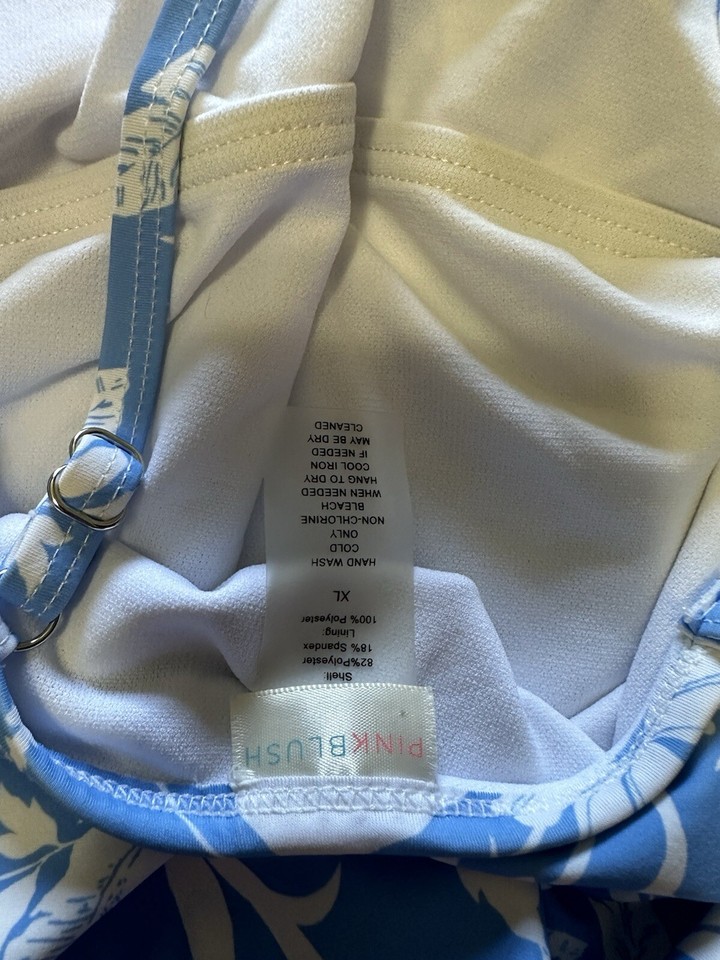 Pinkblush Maternity One Piece Swimsuit XL Blue White Floral eBay