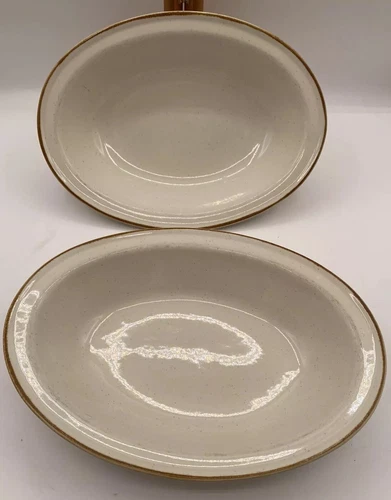 Old Brook Collection Stoneware Oven to Table Oval Vegetable Bowl Lot of 2