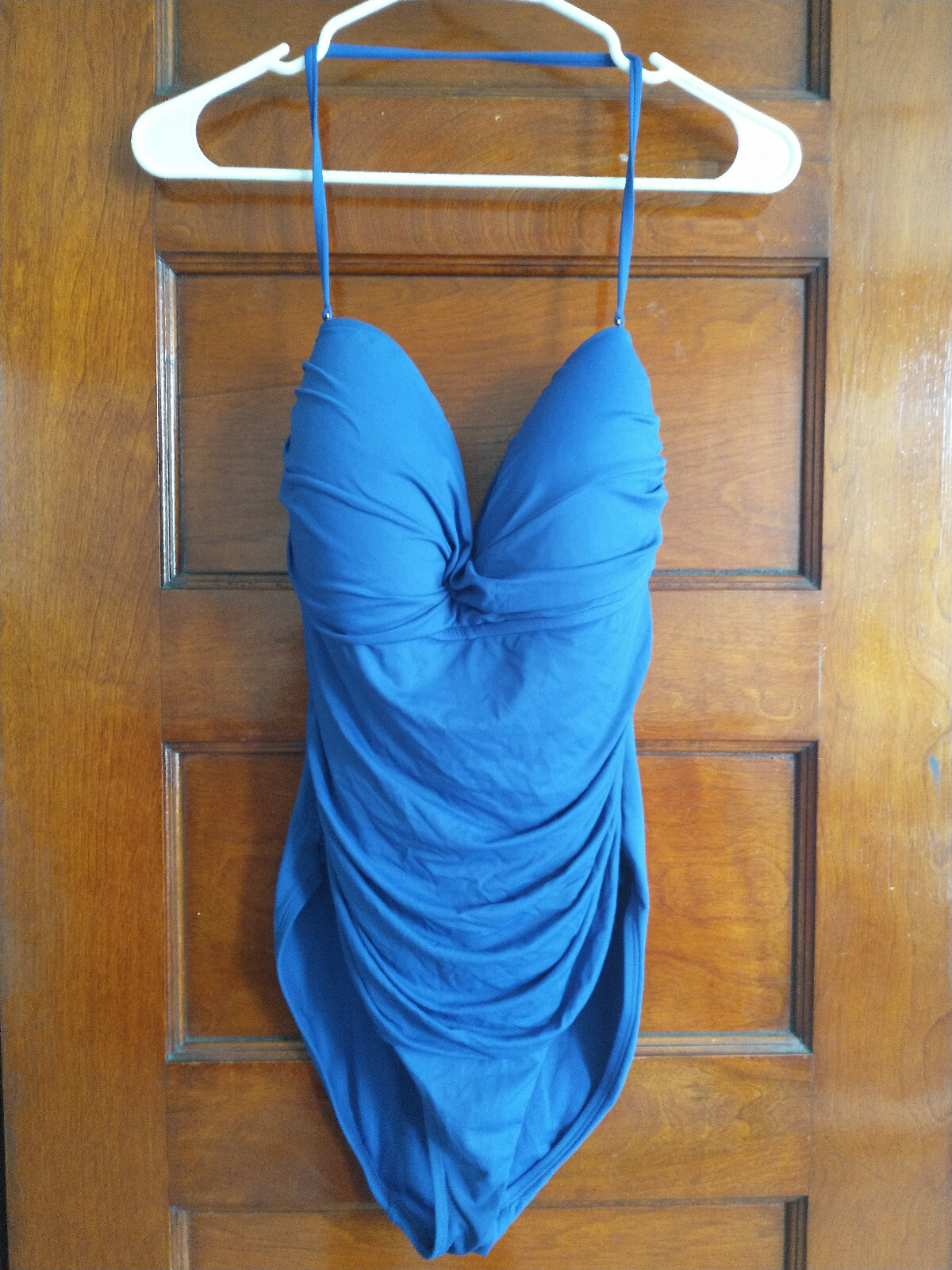 La Blanca Ruched Bandeau One Piece Swimsuit, Royal Bl… Gem