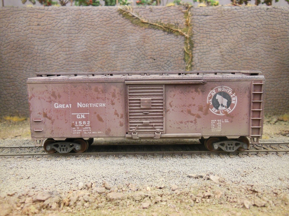 HO SCALE CUSTOM WEATHERED GN 11582 GREAT NORTHERN 40' BOX CAR | eBay
