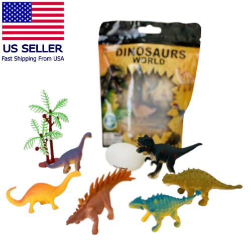 🦕 8 PCs TOY DINOSAURS FIGURES KIDS PLAYSET DINO SMALL BOY STOCKING STUFFERS NEW - Picture 1 of 5