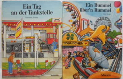 Ein Tag an der Tankstelle (1990) + Ein Bummel über'n Rummel (1987) 2x Kartonbuch