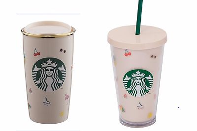 Starbucks 2017 Ban.do bando summer icon double walled mug to go cold straw  cup | eBay