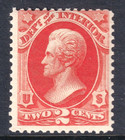 USA 1873 Dept. of the Interior MNH 2c vermillion Jackson on thin hard paper — photo 1