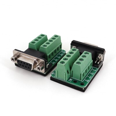 10Pcs DB9 Female Nut Type 9Pin Plug Breakout Terminals Solderless Connector 