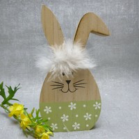 Formano Deko Osterhase Ei Hase Holz Federn GrüN Ostern FrüHling