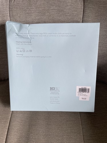 John Lewis 3 Large Muslins 100% Cotton 70x 70cm Neutral Savanna - Picture 2 of 4