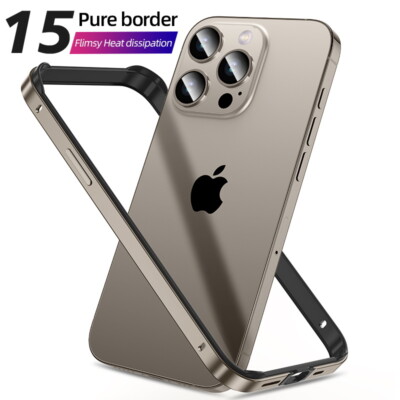 Rahmenhülle für iPhone 15 14 Pro Max 13 12 11 XR X Metall Aluminium Schutzhüllen