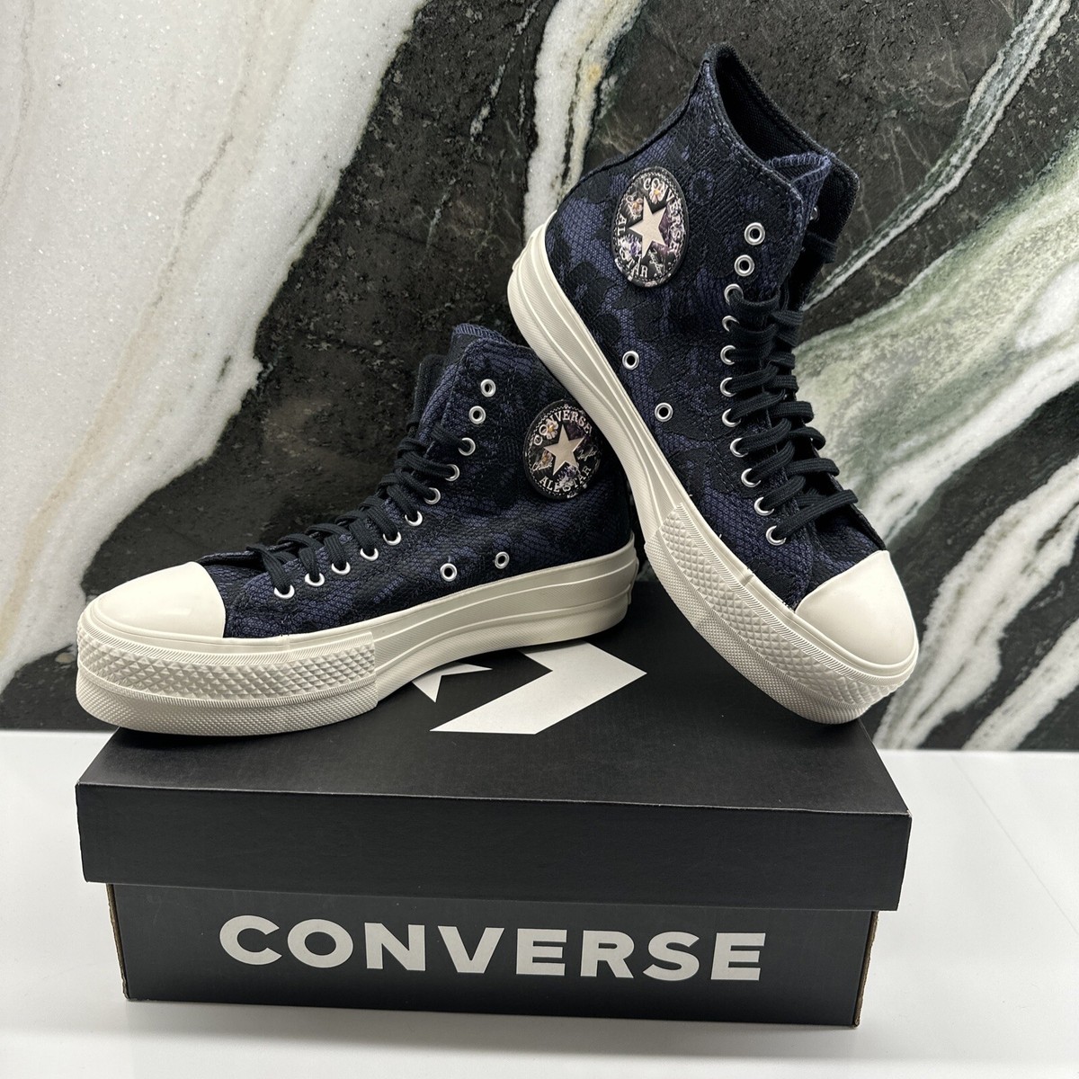 Converse CTAS Hi Platform Womens Shoes Embroidered Floral Sneakers