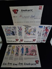 série Complète enveloppe+10 Bavards LA VACHE QUI RIT Les Découvertes  L.M.BAYLE 