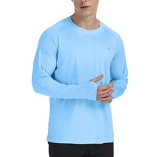 Men's UPF 50 Rash Guard Swim Surf Fishing Shirts Long Sleeves UV Sun