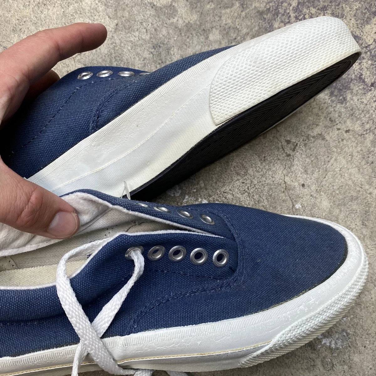 Vintage 80s Converse Shoes Chuck Taylor All Star Skidgrip Men's 5 Navy
