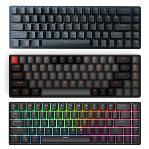 Przewodowa klawiatura do gier osi magnetycznej RGB podświetlenie 68 klawiszy dla gracza domowe biuro - Zdjęcie 2 z 18