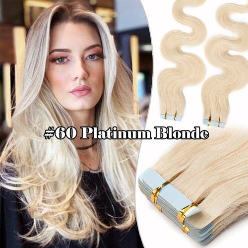 THICK Glue Tape In 100% Brazilian Human Remy Hair Extensions 24"inch 60pcs THICK - Picture 32 of 37