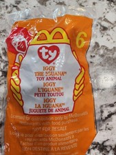 1999 McDonald  s Happy Meal TY Iggy The Iguana Teenie Beanie Baby Sealed 6