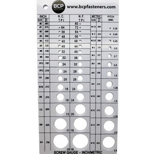 Screw Thread Gauge  Metric and SAE  Recommends Drill Bit  Tap Size BCP675 
