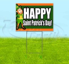 HAPPY SAINT PATRICK'S DAY 18x24 Yard Sign WITH STAKE Corrugated Bandit USA IRISH