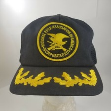 Vtg K Products NRA Scrambled Eggs Patch Mesh Snapback Trucker Hat Cap USA Black