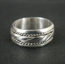 Ring Silver Twists Twisted with Lines Design Band Sterling 925 Size 6 Ring Band