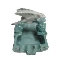 VTG Small Ceramic Fish "Shark" Ashtray Aqua Made/Japan 5" X 2.5" Beachy Nautical