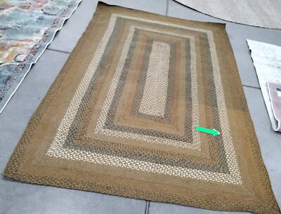 IVORY / GREEN 6' X 9' Broken Thread Rug, Reduced Price 1172749232 BRD652A-6
