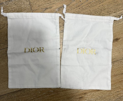 Christian Dior Staubbeutel weiß 2er Set für Schuhe leer Aufbewahrung