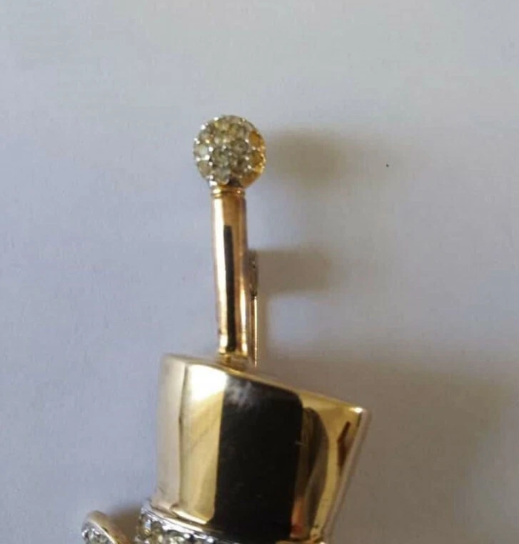 SPILLA VINTAGE IN ARGENTO PLACCATO ORO - Immagine 2 di 4