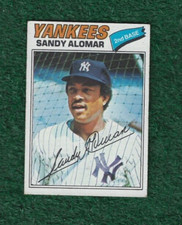 SANDY ALOMAR - 1977 TOPPS BASE CARD # 54 - ANGELS - NEW YORK YANKEES - MLB