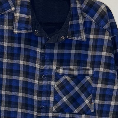 Chemise Homme Carreau Manches Longues en Coton Mi Saison Slim Fit - INSFITY - Kaki Bleu Kaki bleu - Prêt-à-Porter