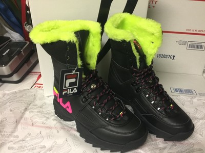 womens fila disruptor shearling athletic shoe