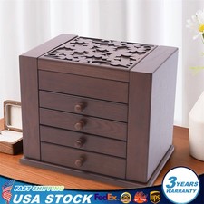 5 Layers Case Vintage Large Jewelry Organizer Storage Box w/ 4 Drawers