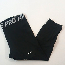 Nike Pro Dri-FIT Women's Cropped Fitted Leggings Mesh Panels Black 2X