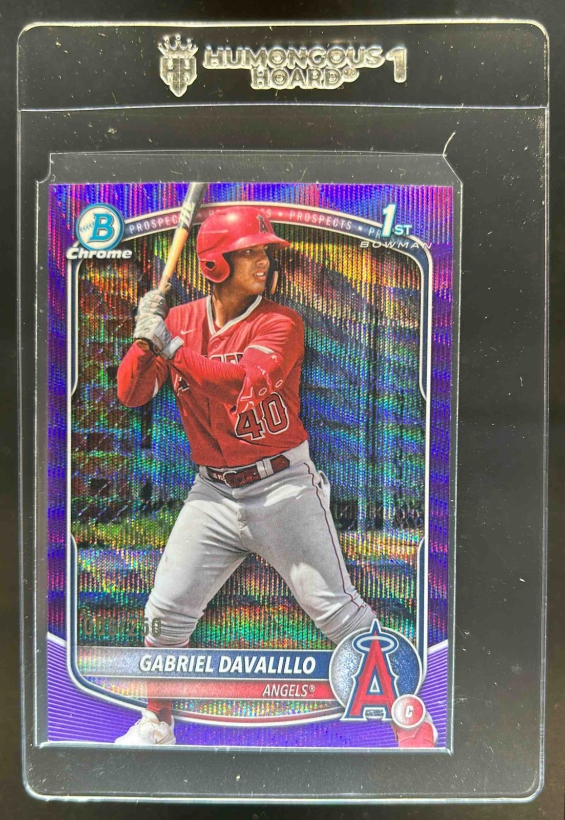 2025 Bowman Chrome Gabriel Davalillo Purple Wave Refractor 1st Prospect #6/250