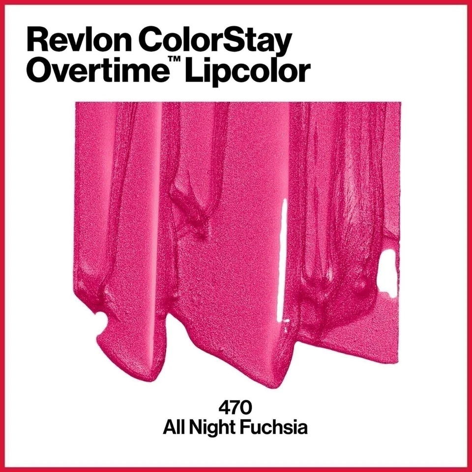 Revlon Overtime with Clear Lip Gloss #470 All Night Fuchsia | 2 Pack - Image 2 of 3