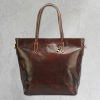 Florence Echtleder Schultertasche Damen Braun Businesstasche Shopper OTF133N