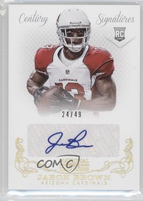 2013 Panini National Treasures Century Gold 24/49 Jaron Brown Rookie Auto RC 5w7