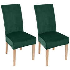 Velvet Stretch Chair Covers for Dining Room Set of 2, Soft Fit Removable Wash...
