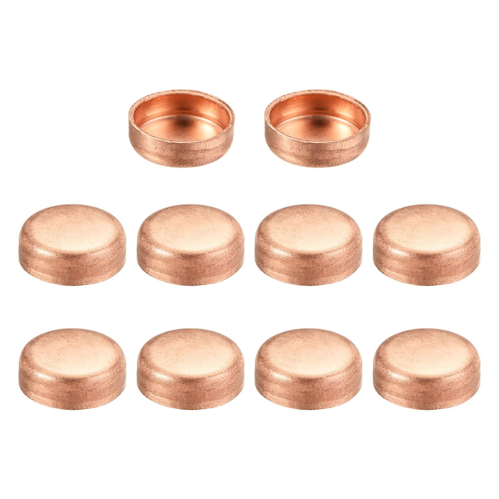 10pcs 12.7mm(1/2") ID Copper End Cap Pipe Fitting Blocking Cap