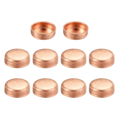 10pcs 12.7mm(1/2") ID Copper End Cap Pipe Fitting Blocking Cap